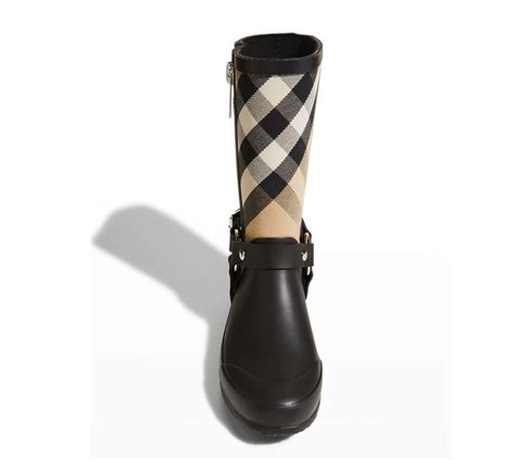 burberry women's zane check rain boots|Burberry Check neoprene rain boots.